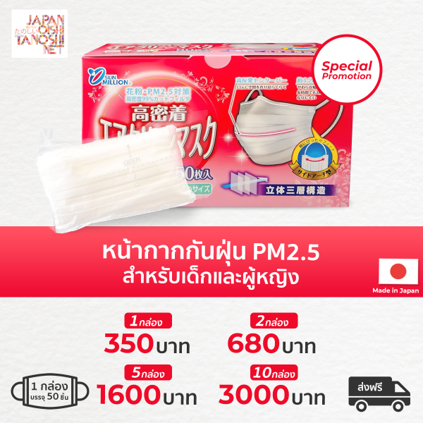 Mask PM2.5 Pink สำหรับเด็กและผู้หญิง